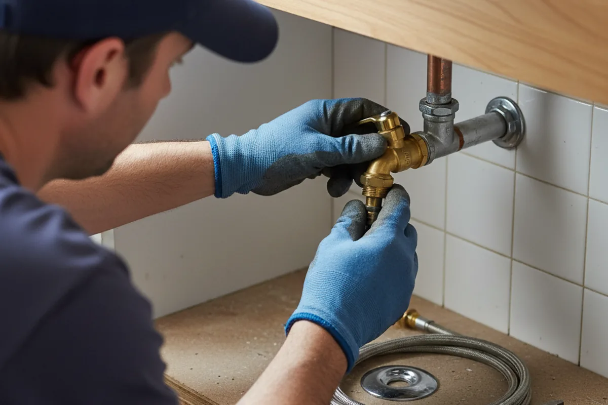 Shutoff valve and fitting work during Emergency Plumbing in Adamsville